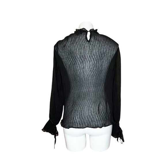 Jane Plus One Sheer Stretchy Blouse With Tied Sleeves - Picture 2 of 5